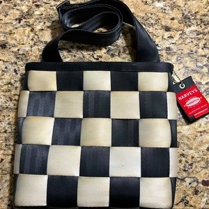 HARVEYS the original seatbelt bag black & white checker crossbody